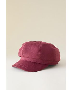 By Anthropologie Faux-Suede Baker Boy Hat - Red