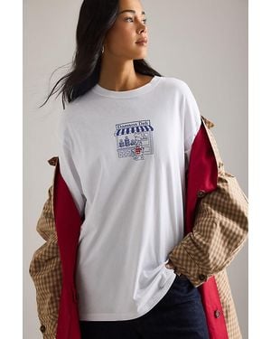 Damson Madder Deli Graphic Long-Sleeve T-Shirt - White