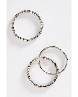 By Anthropologie Water-Resistant Rings, Set Of 3 - White