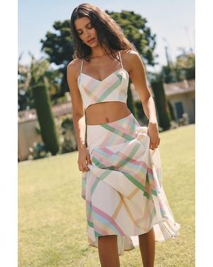 Celandine Cotton A-Line Midi Skirt - Multicolour
