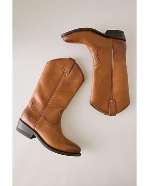 Frye Billy Pull-On Leather Western Boots - Brown