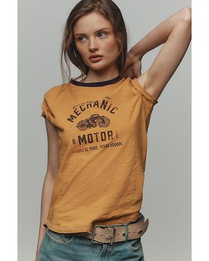 Pilcro The Bennie Cotton Slub Crew-Neck Slim T-Shirt By - Yellow