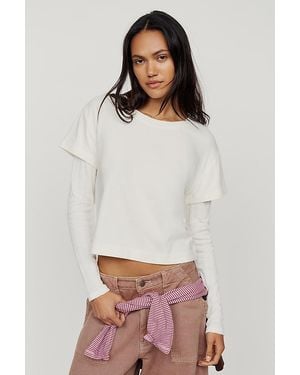 Pilcro Double Layered Long-Sleeve T-Shirt - White
