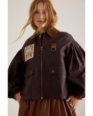 BARBOUR X FARM RIO Thais Wax Jacket - Brown