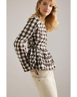 Damson Madder Madison Ruffle-Hem Blouse - Natural