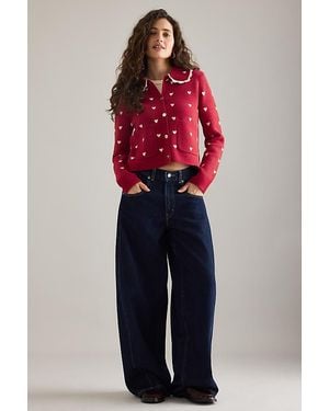 NVLT Heart Icon Knit Jacket - Red
