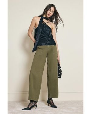 By Anthropologie Barrel Cargo Trousers - Green