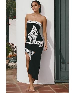 Celandine Mosaic Strapless Maxi Dress - Black