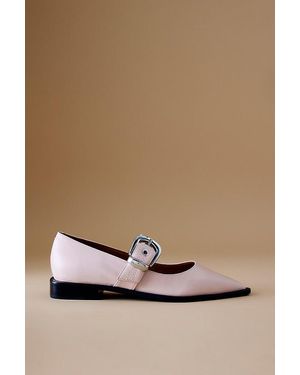 Maeve Pointed-Toe Moto Mary Jane Flats - Brown