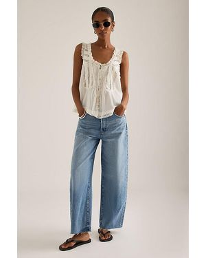 Pistola High-Rise Crop Bowed Wide-Leg Jeans - Blue