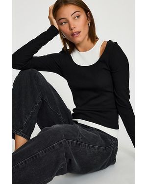 By Anthropologie Double-Layer Top - Black
