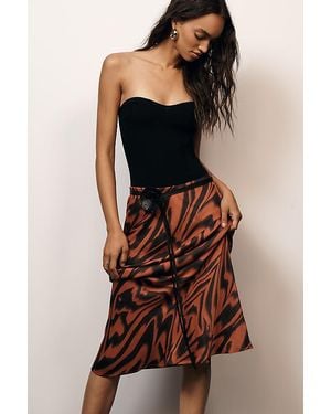 Anthropologie The Tilda Midi Slip Skirt By - Brown