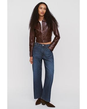 Pilcro The Kayden Pinstripe Carpenter Barrel Jeans By - Blue