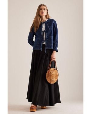 Nobody's Child Arlington Denim Tie-Front Jacket - Blue