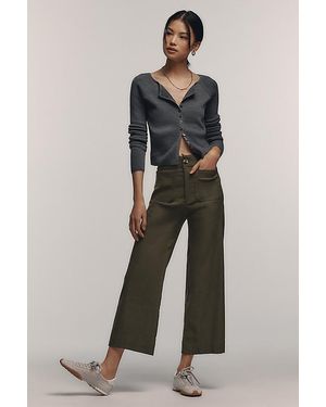 Maeve The Colette Cropped Wide-Leg Trousers By - Green