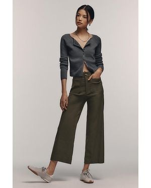 Maeve The Colette Cropped Wide-Leg Trousers By - Green