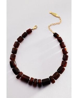 By Anthropologie Chunky Resin Beaded Necklace - Multicolour