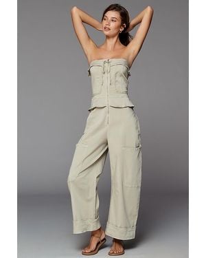 Pilcro Tube Top Carpenter Jumpsuit - Grey