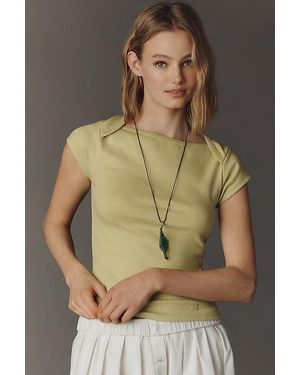 Maeve The Provence Cap-Sleeve T-Shirt - Green