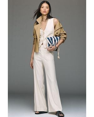 Maeve Jude Linen-Blend Stretch Trousers - Grey