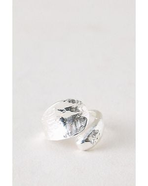 By Anthropologie Hammered Wrap Ring - White