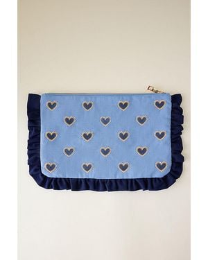 Elizabeth Scarlett X Anthropologie Love Heart Frill Pouch - Blue