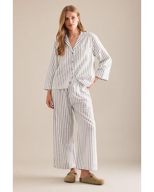 HONNA Ticking Stripe Long Pyjama Set - Natural
