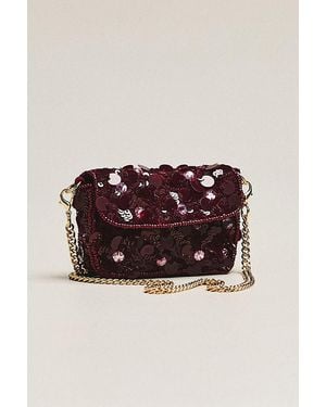 Maeve Fiona Mini Sequin Bag - Purple