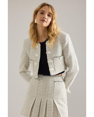 Bardot Florine Cropped Boucle Jacket - Natural