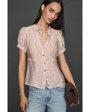 Pilcro Short-Sleeve Ruffle Blouse - Multicolour