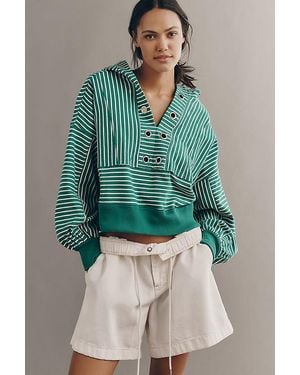 Pilcro Cotton Grommet Hoodie - Green