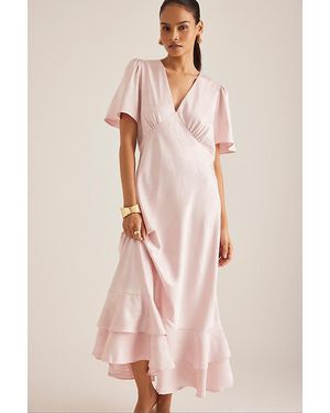 Nobody's Child Alaina Flutter-Sleeve Midaxi Dress - Pink