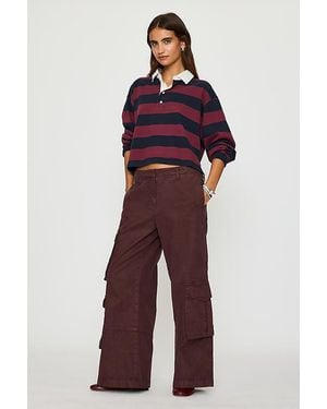 By Anthropologie Conna Straight-Leg Cargo Trousers - Red