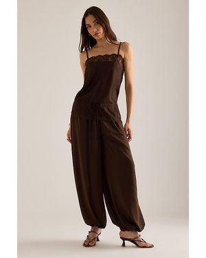 Bardot Nikola Satin Balloon Trousers - Brown