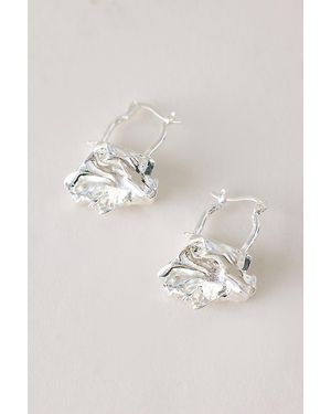 By Anthropologie Hammered Hoop Earrings - Metallic