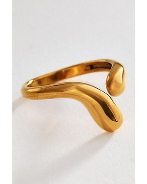 By Anthropologie Open Molten Ring - Metallic