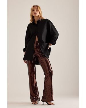 By Anthropologie Sequin Trousers - Black