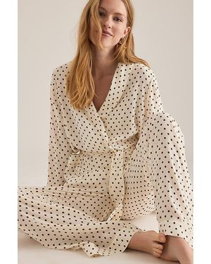 It's 9pm Rizzo Polka Dot Suit Long Pyjama Set - Natural