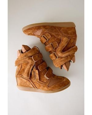 Bronx Jaeyy Suede Wedge Trainers - Brown
