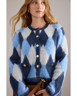 By Anthropologie Argyle Cardigan - Blue