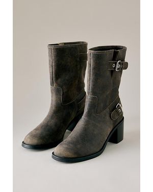By Anthropologie Moto Buckle Ankle Boots - Black
