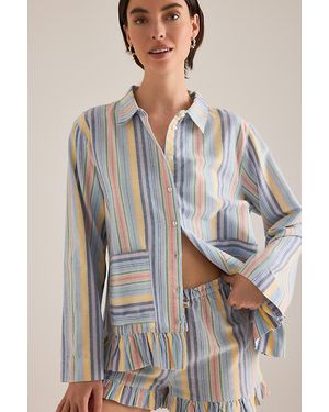 Damson Madder Florie Frill Long-Sleeve Shirt - Multicolour