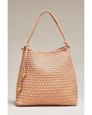 By Anthropologie Woven Knotted-Strap Bucket Bag - Natural