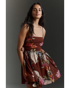 Maeve Sleeveless Fit & Flare Mini Dress - Brown