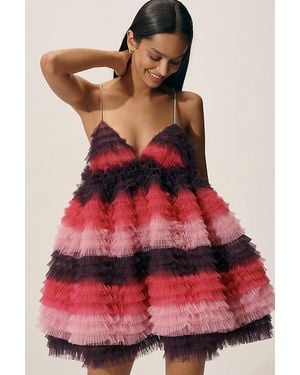 Celiab Euphoria Ruffle Mini Dress - Red