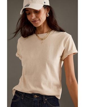 By Anthropologie Roll-sleeve Baby T-shirt - Natural