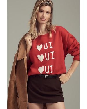 Maeve Rebecca Mayfield X Anthropologie Graphic Sweatshirt - Red