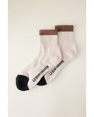 LE BON SHOPPE Colourblock Girlfriend Socks - Natural