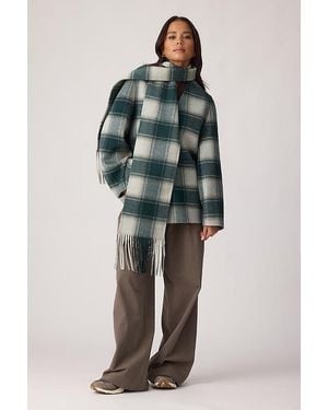 Varley Alderton Check Scarf Coat - Blue