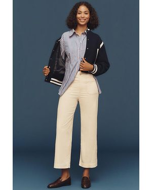 Maeve The Colette Cropped Wide-Leg Trousers By Corduroy Edition - Black